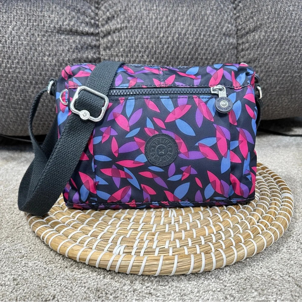 Kipling Mini Crossbody Bag Multi Pocket Alenya Willow Brezze Black Pink Purple